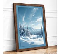 Frozen Valley Scandinavian Framed Wall Art Print A1 (84.1×59.4cm) Walnut, Wall Decor for Living Room, Bedroom, Office & Home, Ready to Hang, Art Gift