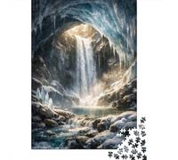 Frozen Waterfall Cave Adult Jigsaw Puzzle, 1000 Pieces, 38x26cm/1000pcs, January Puzzle Activity, Screen-Free Leisure And Winter Weekends