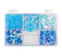 Frozen Winter Sprinkles for Cake Decorating - 6.53 oz Edible Blue White Snowflake Sprinkles, Coarse Sugar, Confetti, Nonpareils & Jimmies Sprinkle Mix, Ice Princess Themed Cupcake Cookie Decorations