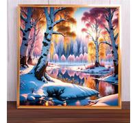 Frozen Woods Jigsaw Puzzle 90 Pieces 30x30cm/12x12inch, Difficult jigsaw puzzles for Adults 90, Beautiful Art work, Great Festive Puzzle Gift for Men/Women