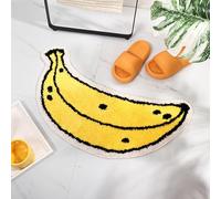 FROZZUR Banana Bath Mat, Bath Mats for Bathroom Cute Yellow Fruit Shaped Bathtub Rug Christmas Bathroom Tub Plush Shower Rugs Washable Non Slip