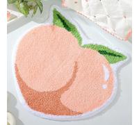 FROZZUR Pink Peach Bath Mat, Bath Mats for Bathroom Fruit Shaped Bathtub Rug Bathroom Tub Plush Shower Rugs Washable Non Slip