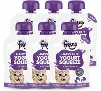 Frozzys Happy Gut Yogurt Squeeze Cat. Healthy, Lickable Cat Treat. Lactose-Free, 0% Fat, No Added Sugar Cat Milk Yoghurt. 6 X 85G