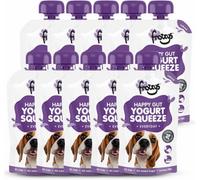 Frozzys Happy Gut Yogurt Squeeze - Natural Everyday. Lactose-Free, 0% Fat Yoghurt Dog Treat With Prebiotics. 10 X 115G Pouches