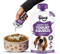 Frozzys Happy Gut Yogurt Squeeze - Natural Everyday. Lactose-Free, 0% Fat Yoghurt Dog Treat With Prebiotics. 3 X 115G Pouches