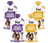 Frozzys Happy Gut Yogurt Squeeze Taster Pack - Joint Care & Natural Everyday - Lactose-Free, 0% Fat Yoghurt Dog Treat - 4 X 115G