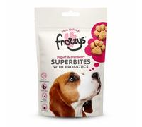 Frozzys Superbites Grain Free Dog Treats with Probiotics, Rich in Omega 3/6 for Skin, Coat & Digestive Health - Natural Low FatHealthy Puppy Training Treats - Yogurt & Cranberry, 10 x 100g Pouches