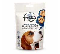 Frozzys Superbites Grain Free Dog Treats with Probiotics, Rich in Omega 3/6 for Skin, Coat & Digestive Health - Natural Low Fat Healthy Puppy Training Treats - Yogurt & Blueberry, 10 x 100g Pouches