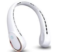 FrSara Neck Fan, Portable Personal Fan Strong Wind, 4000mAh, Air Volume,360° Cooling, No Hair Twisting, Air Volume On 2 Sides, Non-Slip, Quick Charge, Long Use Time, Gift for Father, Women（Pearl）
