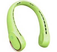 FrSara Portable Neck Fan, Bladeless, 5200mAh, 3-Speed, 360° Surround Wind, Ultra-Quiet, USB Rechargeable, Green