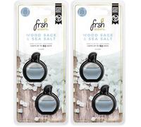 FRSH Scents FR9125 Wood Sage & Sea Salt x2 Mini Vent Clip Deluxe Diffuser Air Freshener - Lifespan of Upto 90 Days - Ideal for Any Sized Car Vent (Pack of 2)