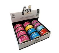 Frsh SCENTS Mixed Organic Car Air Freshener Tins 12 Pack Six Scents Adjustable Vent Lids