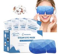 FRSHMORN 32 Packs Steam Eye Mask, Heated Eye Mask for Sleeping, Warm Compress for Eyes, Self Heating Disposal Eye Mask Comfortable Sleep Mask for Home, Office, Spa, Travel Essentials (Unscented)