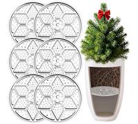 Frstem 6 Pack 11" Planter Insert, Round Planter Inserts for Large Pots,Stainless Steel Pot Inserts for Planters,Flower Pot Filler with Drainage Hole,Durable Plant Riser for Indoor & Outdoor