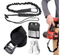 Frstem Clip-on tool belt clip, tool belt set with belt, safety leash and Dewalt compatible clip for safe working at height
