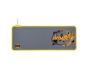 FRTEC - XL BATMAN Mat for Mouse and Keyboard, RGB LED Light, Plug and Play, Soft Surface, Non-Slip