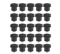 FRTHVB 25pcs 4 - Core XLR Female Socket Audio Connector, Panel Mount Chassis XLR Plug for Amplifier, Plated ABS Housing with High Durability and Signal Integrity