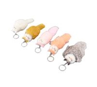 FRTHVB 5PCS Fluffy Animal Keychain Set, Cute Key Ring Accessories, Soft Faux Fur Car Bag Pendant with Vivid 3D Animal Designs, Portable Decoration for Keys Wallets Backpacks Gifts