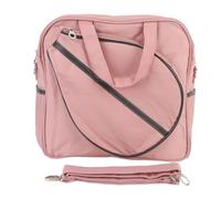 FRTHVB Badminton Shoulder Bag, Large Capacity Badminton Racket Bag with Wet Dry Separation, Water Oxford Fabric Sport Gear Bag for Players and Enthusiasts (Pink)