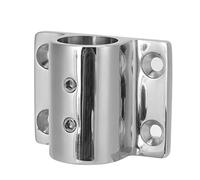 FRTHVB Boat Hand Rail Fitting, 316 Stainless Steel Marine Yacht Handrail Rectangle Stanchion Base with 7/8in Hole, Double Top Thread Design for Fiberglass Inflatable Business Yachts