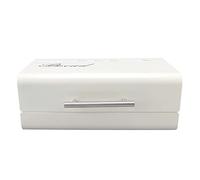 FRTHVB Large Capacity Bread Bin, Iron Bread Box for Kitchen Countertop, Bread Storage Container with Clamshell Door, Save Space Bread Holder for Home Office, Stylish and Durable Design (White)