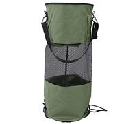 FRTHVB Reusable Boat Trash Bag, Waterproof Mesh Garbage Bag for Boat, Outdoor Camping Kayaking Waste Storage with Elastic Top and Sturdy Buckle Strap, Made of Oxford Cloth (OD Green)