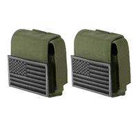 FRTKK 2 Pack Tactical Cigarette Pouches, Molle EDC Compact Pouch Small Utility Pouch Accessories Battery Cigarette Case Card Holder Lighter Slot Mini Cigar Belt Waist Pack (Army Green 2)