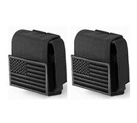 FRTKK 2 Pack Tactical Cigarette Pouches, Molle EDC Compact Pouch Small Utility Pouch Accessories Battery Cigarette Case Card Holder Lighter Slot Mini Cigar Belt Waist Pack (Black 2)