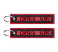 FRTKK 2 Pcs Embroidery keychain Key Ring Accessories, Double Sided Motorcycles Car Key Tags for Scooters Men and Women, Remove Before Flight, 1.2 x 5.1 inch