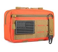 FRTKK Tactical Molle Admin Pouch Utility Laser Cut EDC Tool Pouch Bag Horizontal Modular Pouches Include US Flag Patch and Keychain