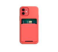 FRTMA Magnetic Card Holder Compatible with iPhone 12/Pro/Max/Mini, Silicone Sleeve Magnetic Wallet Case for MagSafe, (Pink Citrus)