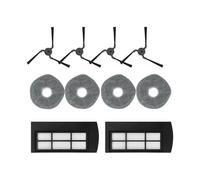 FRTmvg 10-Piece Replacement Parts Kit for eufy X9 Pro Robot Vacuum - Includes 4 Side Brushes, 2 HEPA Filters, 4 Mop Pads - Accessories Maintenance Set