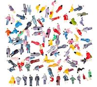 FRTmvg 100 Pcs 1:100/1:150/1:75/1:50 Scale People Figures - ABS Building Model Passengers, Painted Train Scenery Figurines, Multicolor Mixed Poses for DIY Layouts (1:150)