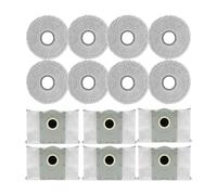 FRTmvg 14-Piece Accessories Kit for Ecovacs Deebot T50 Series - Includes 8 Washable Mop Pads & 6 Odor-Blocking Dust Bags - Compatible with T50 Max/T50 Pro/T50 Omni/T50 Pro Omni/T50 Max Pro Omni