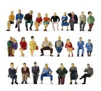 FRTmvg 25pcs Different O Scale 1:50 Seated Figures - Painted People Model Railway Figurines, Multi-Colored Plastic Seated Figures for Railway Layouts