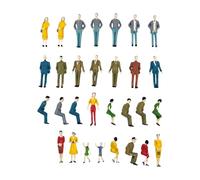 FRTmvg 30 Pcs Mini People Figurines 1:30 Scale - Tiny Sitting and Standing Plastic Figurines for Miniature Scenes, Dollhouses, and Architectural Models