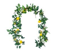 FRTmvg Artificial Lemon Garland - Realistic Foam Lemons & Cloth Leaves - Spring/Summer Decor for Doors, Weddings, Cafés - Indoor/Outdoor Use (Length: 1.85m)