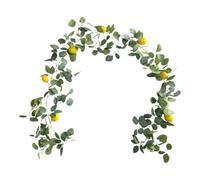 FRTmvg Artificial Lemon Garland - Realistic Foam Lemons & Cloth Leaves - Spring/Summer Decor for Doors, Weddings, Cafés - Indoor/Outdoor Use (Length: 1.95m)