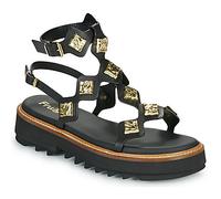 Fru.it Wedge sandals 9169-100-HELGA-NERO-TEXANO-NERO in Black 4.5