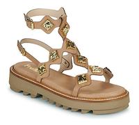 Fru.it Wedge sandals 9169-100-HELGA-TAUPE-TEXANO-LEGNO in Brown 4