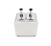 Fructose Dispenser, Commercial 2 Bucket Sauce Dispenser Pump Squeeze Condiment Dispensing Machine Chocolate Sauce Jam Filler with Pump Head