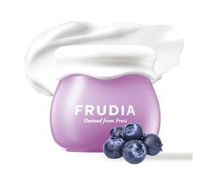 FRUDIA. Blueberry Moisturizing Hydrating Cream Mini. Blueberry Extracts with Anthocyanin. Gel Effect. Intense Hydration for 48 Hours. Provides Vitality and Softness. 10 ml.