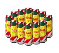 Früh Kölsch Radler German Low Alcohol Beer 500ml Cans (12 Pack) - 2.5% ABV Refreshing Citrus Lager Blend, Cologne Style Radler Beer Gift Set for Men and Summer Drinking