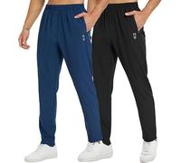 frueo 2 Pack Tracksuit Bottoms Men Trousers with Zip Pocket 0601 BN S