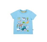 Frugi Boy's Little Creature Applique T-shirt in Blue | Size: 3-6 m Frugi Blue 3-6 m