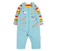 Frugi Boy's Rae Dungaree Outfit in Blue | Size: 9-12 m Frugi Blue 9-12 m