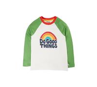 Frugi Boy's Tamar Raglan Top in White | Size: 1-2 Years Frugi White 1-2 Years