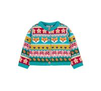 Frugi Girls Pure Cotton Knitted Fair Isle Cardigan (0-5 Yrs) - 3-4 Y - Blue Mix, Blue Mix