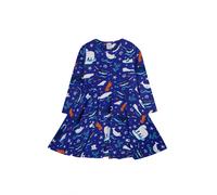 Frugi Girl's Sofia Skater Dress in Blue | Size: 6-7 Years Frugi Blue 6-7 Years