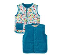 Frugi Girl's Wynn Reversible Waistcoat in Blue | Size: 7-8 Years Frugi Blue 7-8 Years